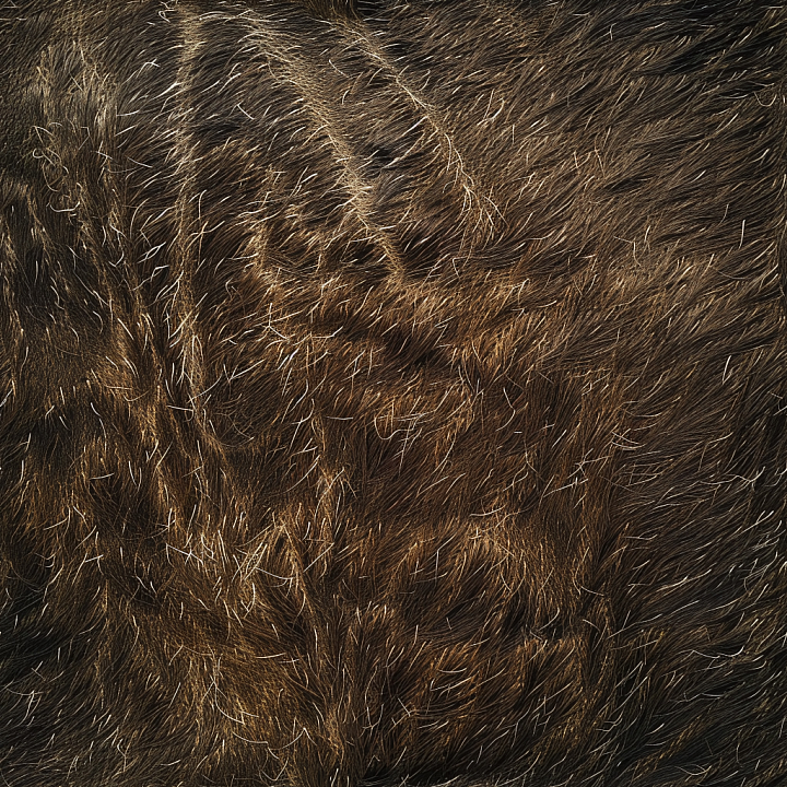 Brown Furry Leather with Natural Hair Details seamless PBR texture preview