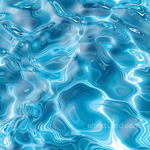 Stylized Flowing Blue Water Surface Seamless Texture with Light Ripples seamless Water PBR texture