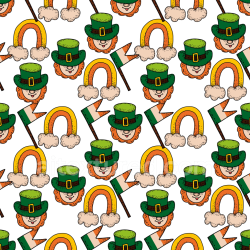 seamless Seamless 3D PBR Texture Featuring St Patrick Digital Paper Icons in Bright Colors texture 8k free download PBR