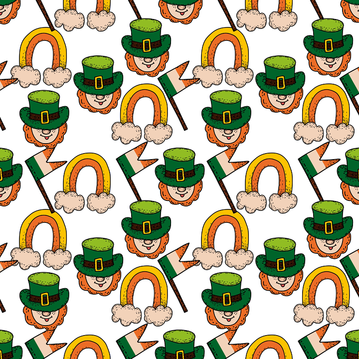 Featuring St Patrick Digital Paper Icons in Bright Colors seamless PBR texture preview