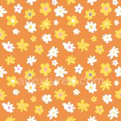 Pattern Bundle - Seamless 3D PBR Pattern Texture Featuring Playful Yellow and White Daisy Motifs on Warm O… texture preview
