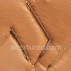 seamless Seamless 3D Tan Leather Upholstery PBR Texture with Tufted Stitches and Braided Details texture 8k free download PBR