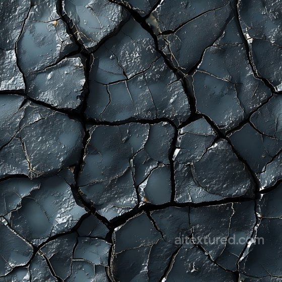 Cracked Black Paint PBR Texture with Deep Fractures Cracked & Holes texture preview