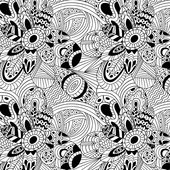 with Abstract Black & White Floral Doodle Pattern White & Black texture preview