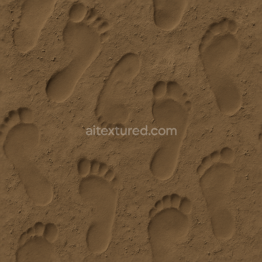 Seamless 8k PBR 3d Texture of Soil Footprints with Soil Compression