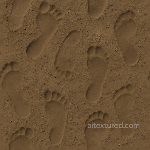 Seamless 8K PBR 3D Texture of Soil Footprints with Soil Compression seamless Footprints PBR texture