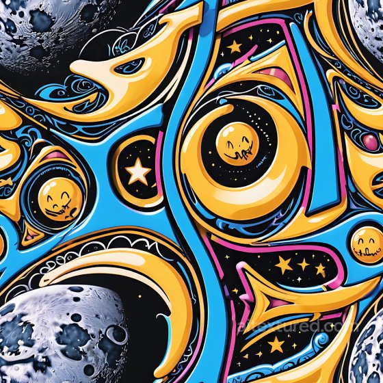 Graffiti Texture Featuring Cosmic Yellow and Blue Urban Artwork Graffiti texture preview