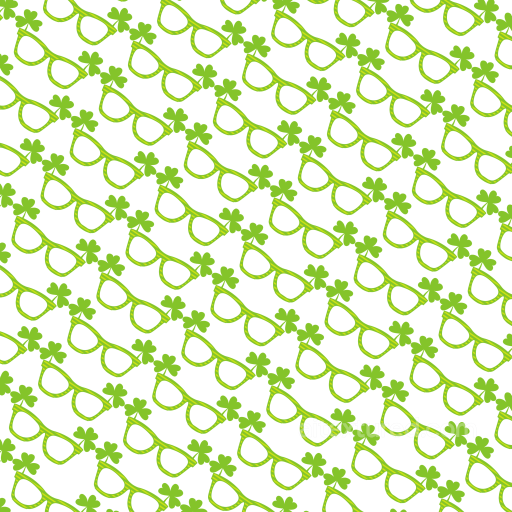 With Festive Green Glasses And Clovers Pattern seamless St patrick PBR texture