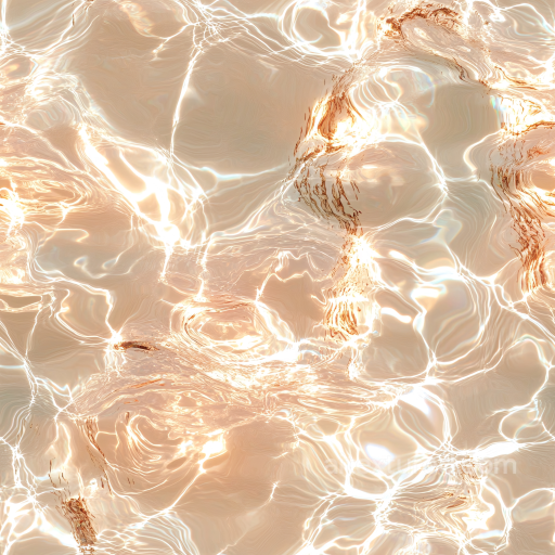 Shallow Water Seamless Texture with Golden Sunlight Caustics seamless Water PBR texture