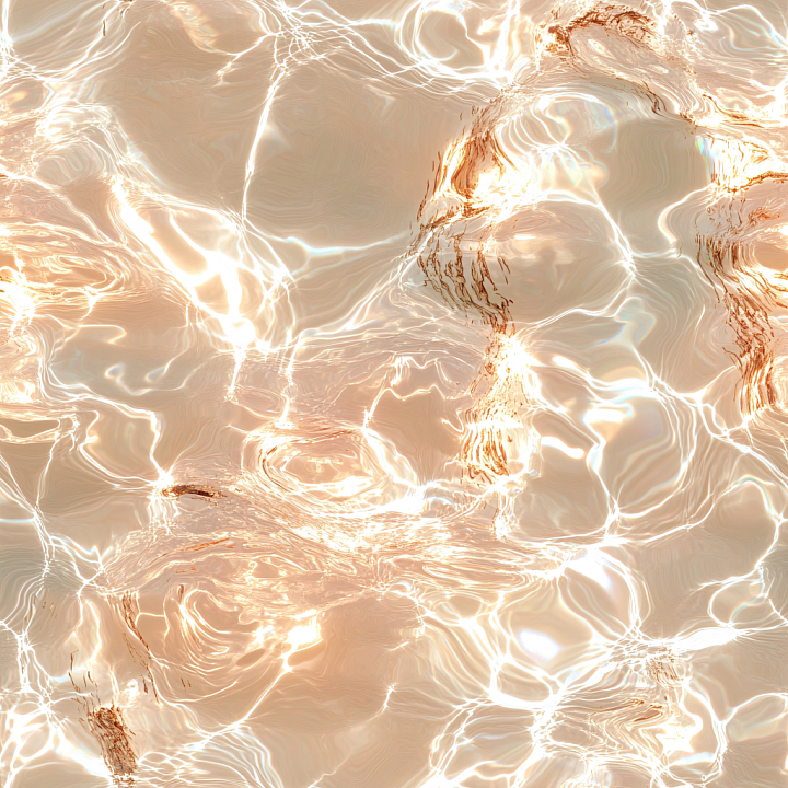 Shallow Water with Golden Sunlight Caustics seamless PBR texture preview