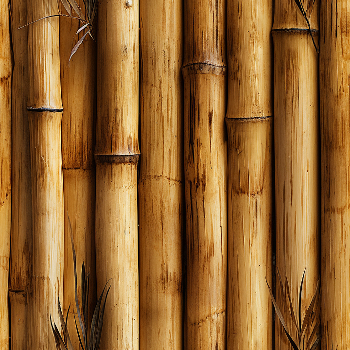 Bamboo Culm with Natural Amber Patina and Fine Grain seamless PBR texture preview