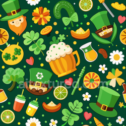 seamless Seamless 3D PBR Texture of Vibrant St Patrick Digital Paper Bundle Pattern texture 8k free download PBR