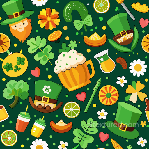 Vibrant St Patrick Digital Paper Bundle Pattern Seamless Texture seamless St patrick digital paper bundle PBR texture