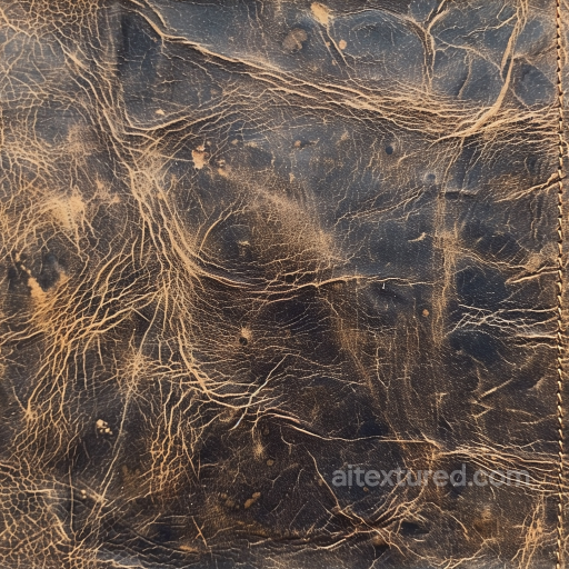 Distressed Vintage Brown Leather Seamless Texture with Deep Cracks and Aging Patina seamless Leather PBR texture