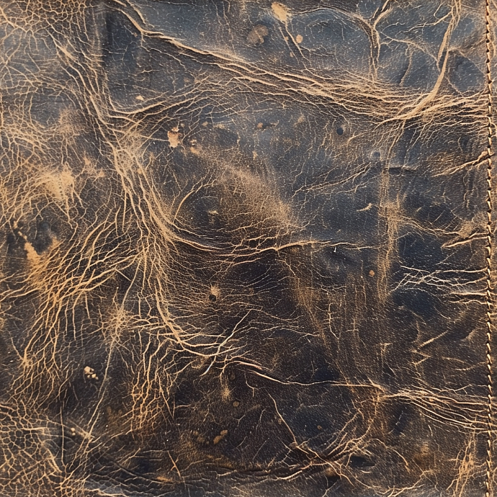 Distressed Vintage Brown Leather with Deep Cracks and Aging Patina seamless PBR texture preview