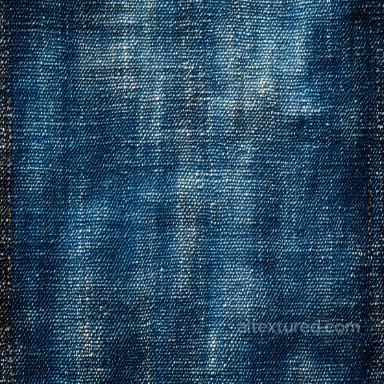 Cracked Denim Fabric PBR Texture with Worn Blue Weave and Stitching Denim jeans texture preview