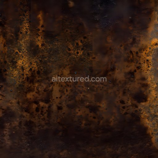 Seamless 3D PBR Rusted Metal Texture Featuring Corrosion Holes and Weathered Patina