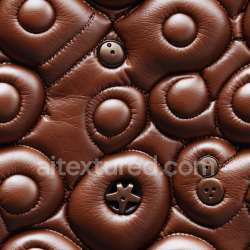 seamless Seamless 3D Quilted Brown Leather PBR Texture with Button Accents texture 8k free download PBR