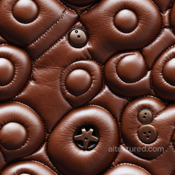 Quilted Brown Leather PBR Texture with Button Accents Leather texture preview