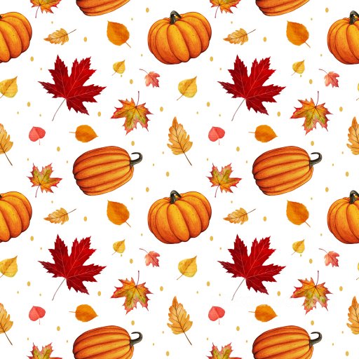 Pattern PBR Texture Featuring Autumn Pumpkins and Colorful Maple Leaves seamless Pattern Bundle PBR texture