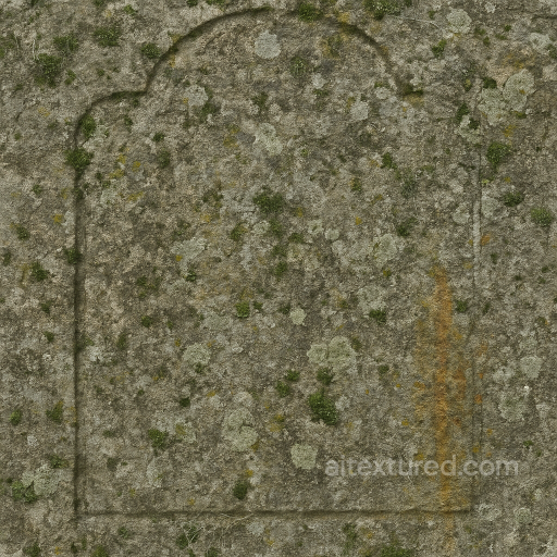 Old Tombstone Weathered Stone With Moss And Cracks seamless Halloween PBR texture