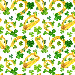 seamless Seamless 3D PBR Texture with St Patrick Gold Harps and Clover Leaves texture 8k free download PBR