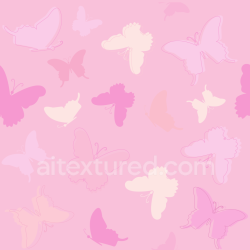 seamless Seamless 3D PBR Texture of Soft Pastel Pink Butterfly Pattern Fabric texture 8k free download PBR