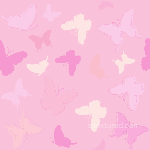 Baby Girl Texture of Soft Pastel Pink Butterfly Pattern Fabric seamless Baby girl  PBR texture