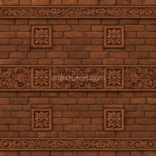 Ornate Old Brick Texture Seamless 1024X1024