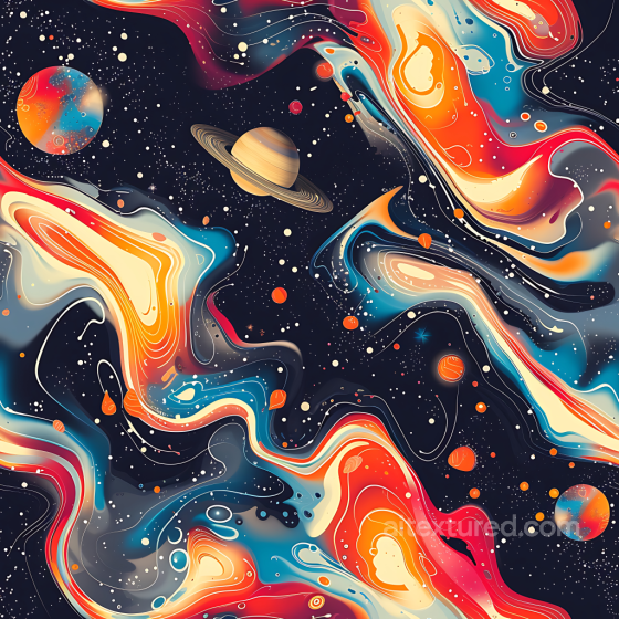 Space PBR Texture Featuring Vibrant Cosmic Nebulae and Detailed Starfield with Planetary… Star, space, planets texture preview