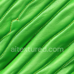 seamless Seamless 3D bright green stitched leather PBR texture with padded grain surface texture 8k free download PBR