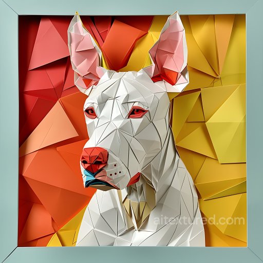 Animal - Seamless 3D PBR Texture of Origami Style Dogo Argentino Dog with White, Red, and Yellow G… texture preview