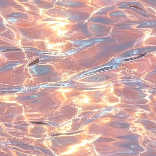 Seamless 3D Water PBR Texture with Pink Glow and Bright Reflections
