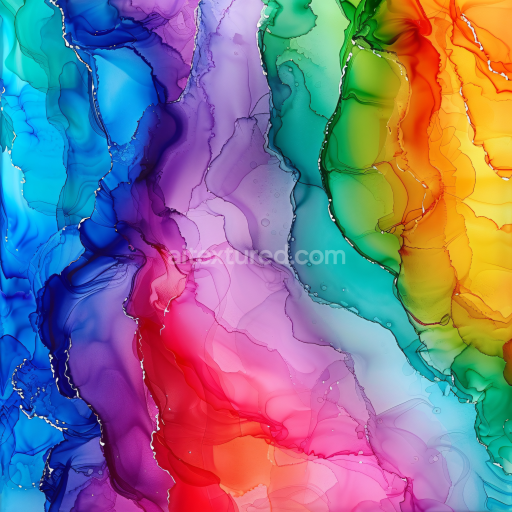 Preview — Seamless 3D Alcohol Ink PBR Texture with Vibrant Rainbow Swirls and Layered Fluid Movement