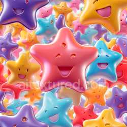 seamless Seamless 3D Inflated Vinyl Star Pattern PBR Texture in Vibrant Colors texture 8k free download PBR