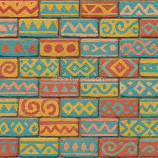 Patterned Painted Brick Texture Seamless 1024X1024