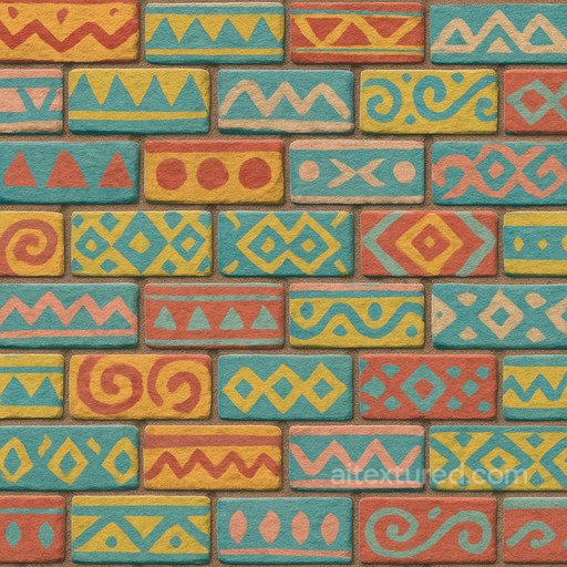 Patterned Painted Brick Seamless Texture seamless Brick PBR texture
