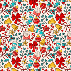 seamless Seamless 3D PBR Christmas Holiday Pattern Texture with Festive Icons texture 8k free download PBR