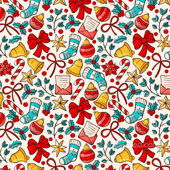 Christmas Holiday Pattern Texture with Festive Icons Christmas Holiday texture preview