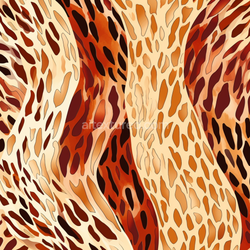 Seamless 3D PBR Leopard Print Texture with Warm Earth Tone Pattern