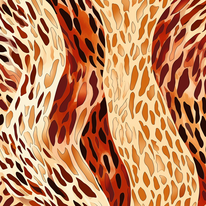Leopard Print Fabric with Warm Earth Tones seamless PBR texture preview
