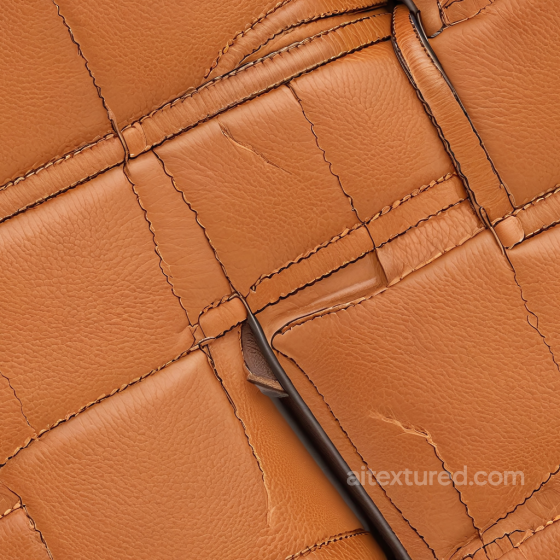 Tan Pebbled Leather Seamless Texture with Stitched Panels Leather texture preview