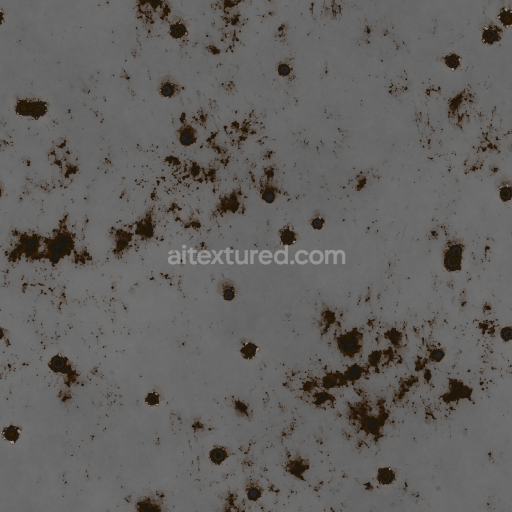 Bullet Holes Metal Metallic Pierced — Seamless PBR Texture