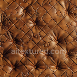 seamless Seamless 3D Brown Quilted Leather PBR Texture Featuring Deep Buttoned Tufting and Intricate Stitching texture 8k free download PBR
