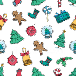 seamless Seamless 3D PBR Texture with Festive Christmas Digital Paper Icons texture 8k free download PBR