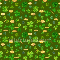 seamless Seamless 3D PBR Texture of St Patrick's Shamrocks and Gold Coins texture 8k free download PBR