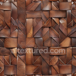 seamless Seamless 3D Quilted Brown Leather Patchwork PBR Texture with Varied Grain and Wear texture 8k free download PBR