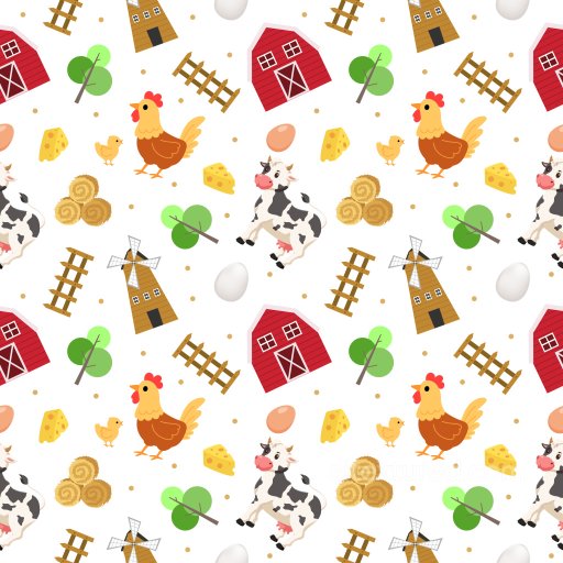 Pattern PBR Texture Featuring Playful Farm Animals & Farm Elements seamless Pattern Bundle PBR texture