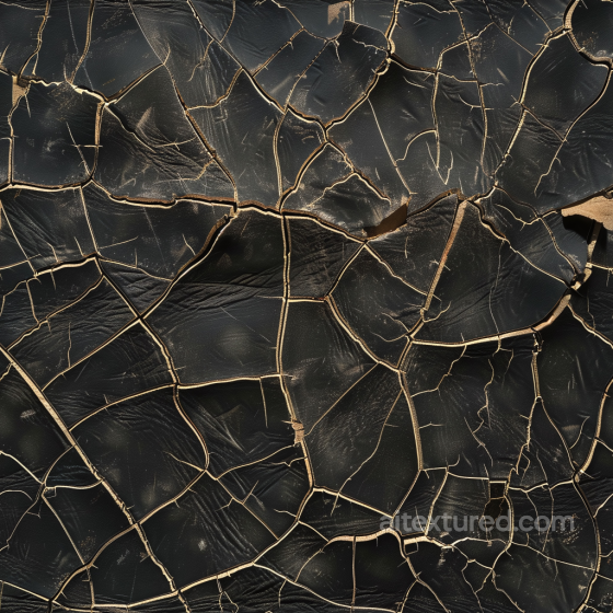 Deeply Cracked Black Leather Seamless Texture with Rugged Aging Leather texture preview