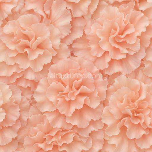 Seamless 3d texture pbr 8k of ruffled carnation flowers showing flower softness and detailed petal textures